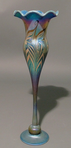 Appraisal: Reproduction Tiffany style vase h