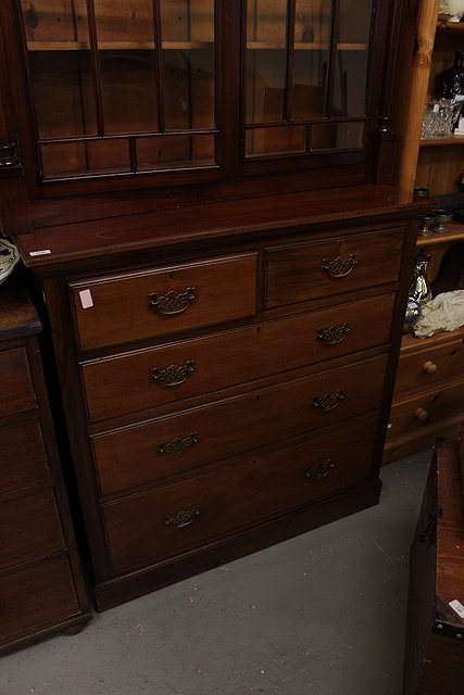 Appraisal: A MAHOGANY CHEST of two short and three long drawers