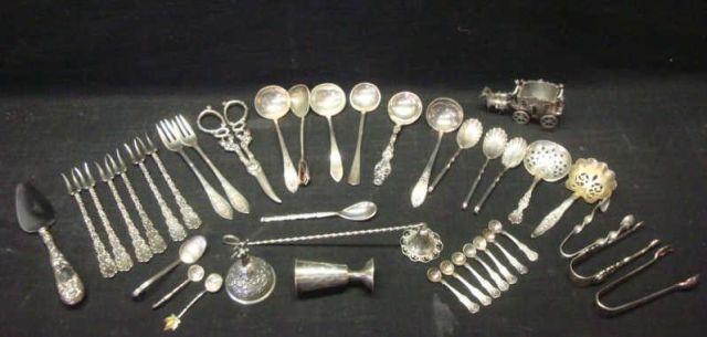 Appraisal: Lot of Assorted Small Sterling Pieces Some pieces sterling Spoons