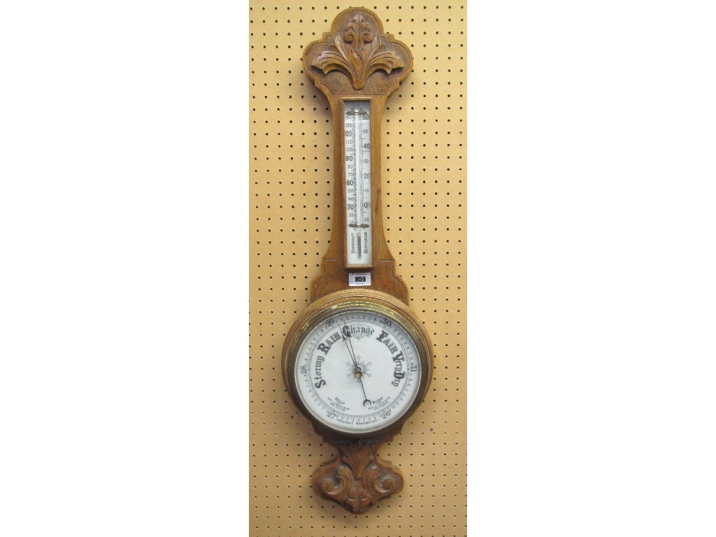 Appraisal: Oak Aneroid 'Banjo' wall barometer