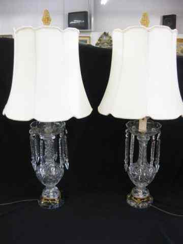 Appraisal: Pair of Cut Crystal Table Lamps each with long cut