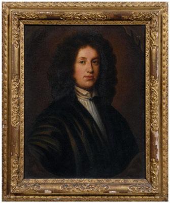 Appraisal: Painting follower of Lely gentleman painted within an oval unsigned