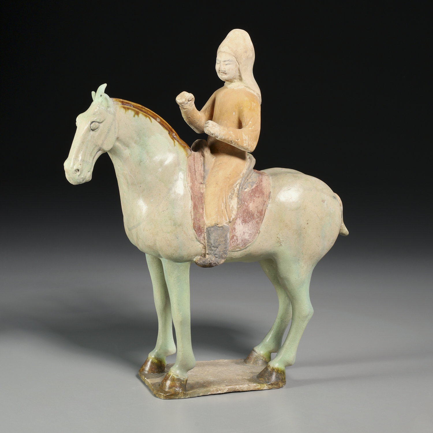 Appraisal: TANG GLAZED TERRACOTTA HORSEMAN TL TESTED Tang Dynasty - CE