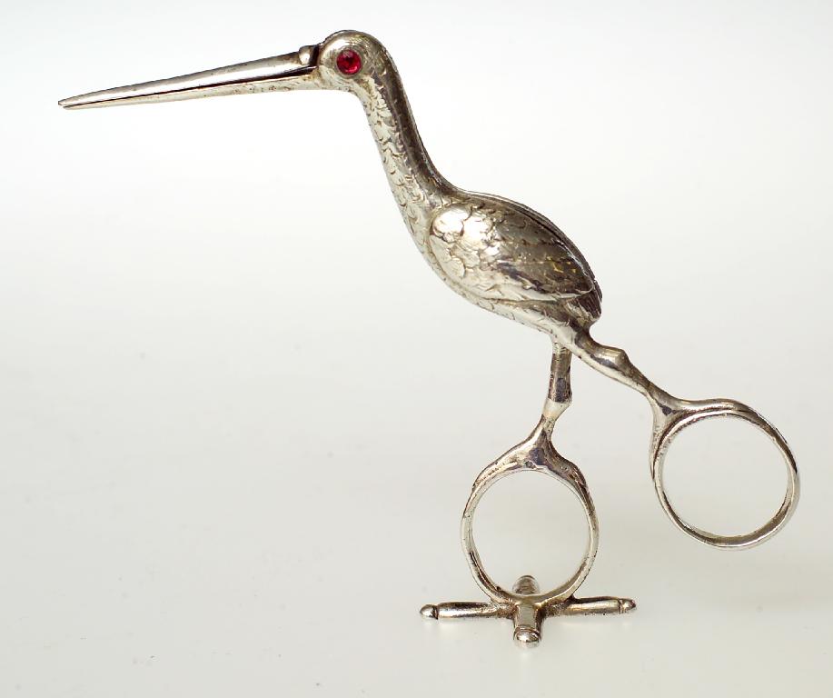 Appraisal: UNUSUAL PAIR OF LATE VICTORIAN SILVER UMBILICAL CORD TWEEZERS IN