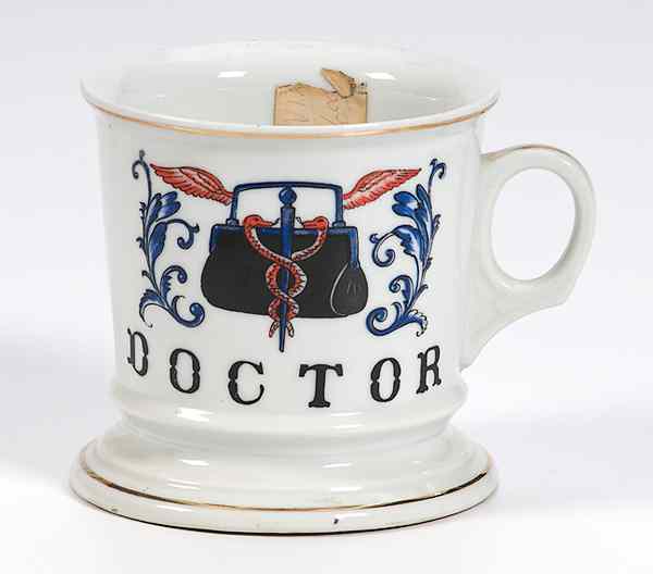 Appraisal: Doctor Occupational Shaving Mug th century a porcelain shaving mug