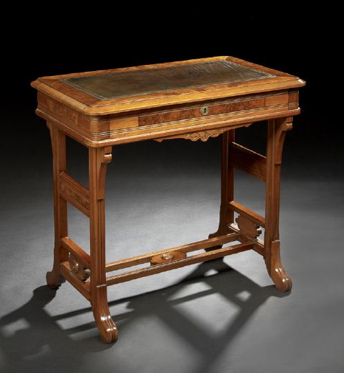 Appraisal: American Eastlake Burled Walnut and Walnut Writing Table fourth quarter