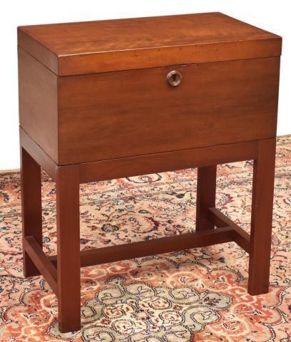 Appraisal: English mahogany box on stand th c hinged top open