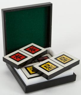 Appraisal: Chinese Domino Set Holland Eddy Taytelbaum ca s Five reverse-painted