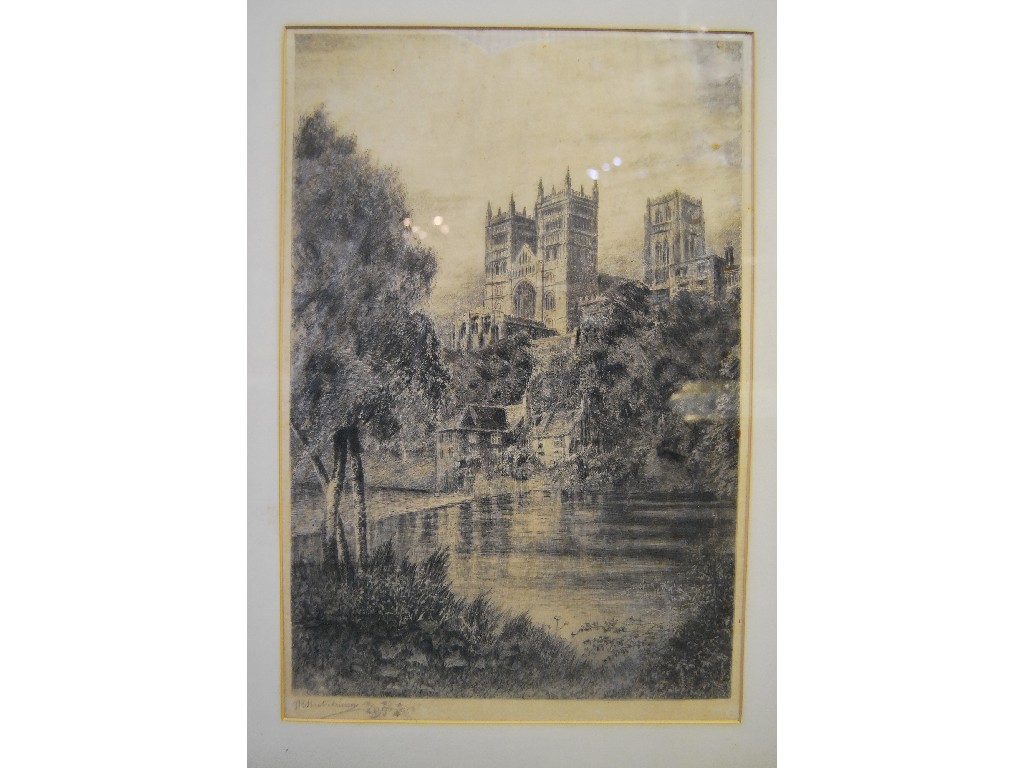 Appraisal: N R Hutchinson - Engraving Durham Cathedral fore-edge signed to