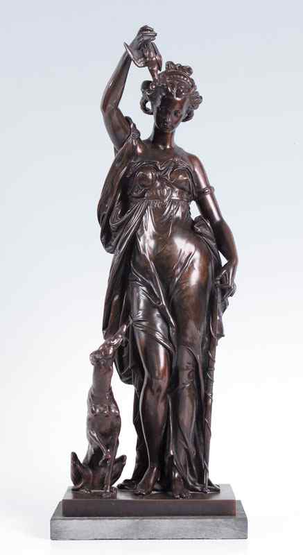 Appraisal: LAURENT Eugene French - Diana the Huntress Bronze '' h