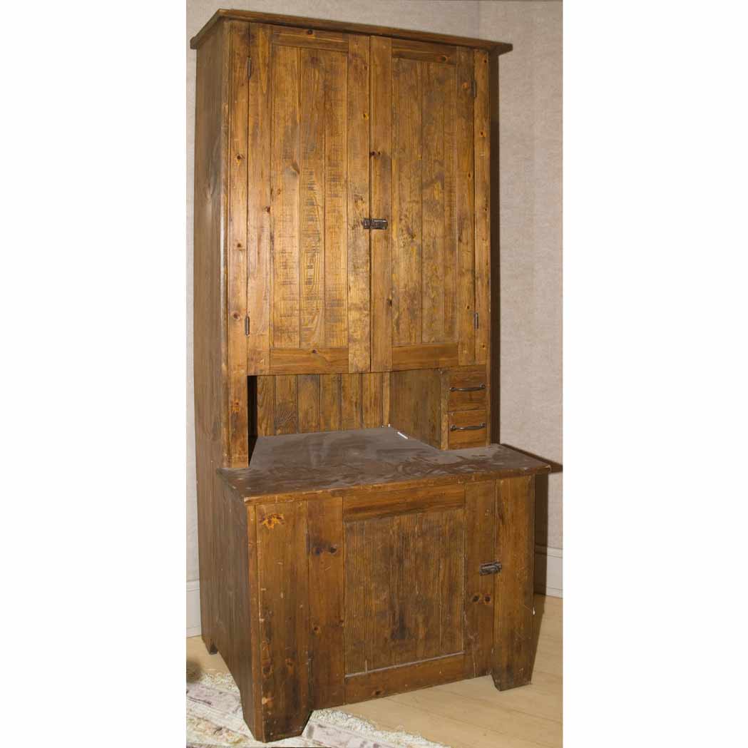 Appraisal: Pine Hutch Cabinet Height feet inch width inches depth inches