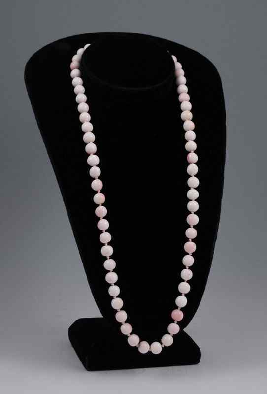 Appraisal: CORAL STRAND BEAD NECKLACE Angel skin and light pink coral