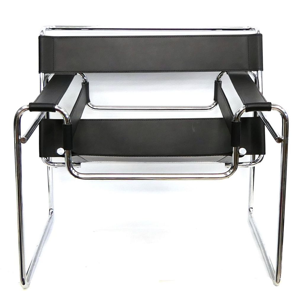 Appraisal: MARCEL BREUER WASSLLY CHAIR FOR KNOLL Wassily chair for Knoll