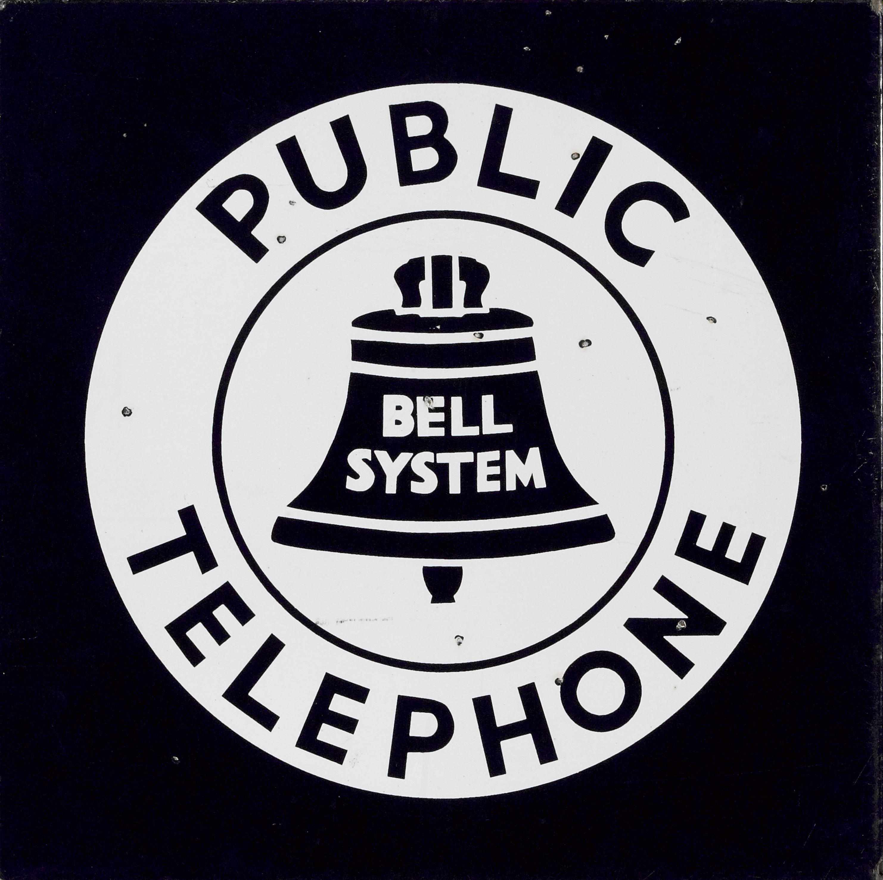 Appraisal: A Bell-System Public Telephone flange sign s blue and white