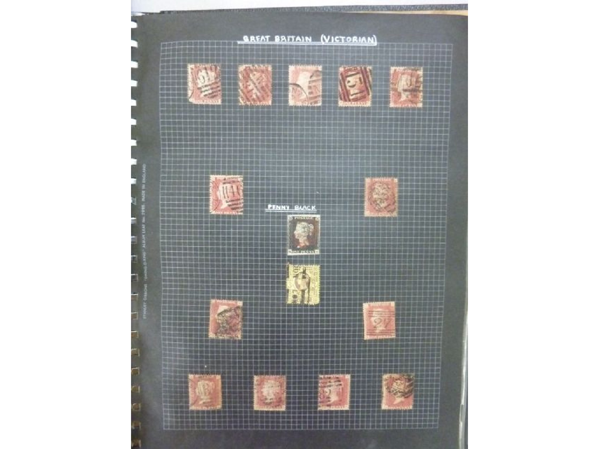 Appraisal: A stamp album containing a Penny Black several d reds