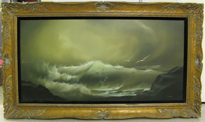 Appraisal: B TAPIA OIL ON CANVAS American th century Seascape under