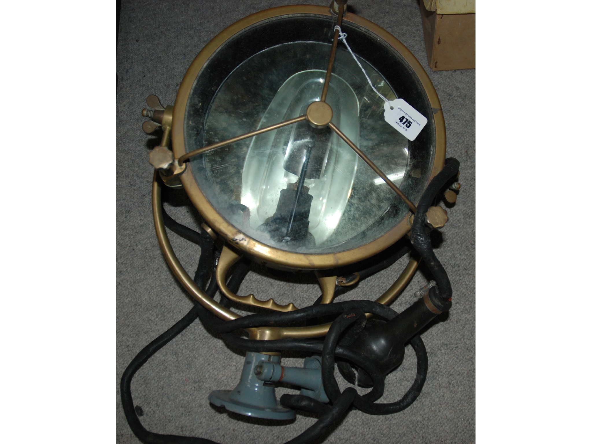 Appraisal: A Francis Searchlights brass cased searchlight