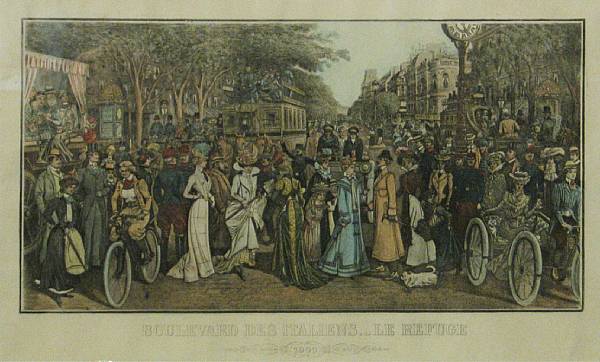 Appraisal: Unknown Artist Boulevard des Italiens - Le Refuge Handcolored print