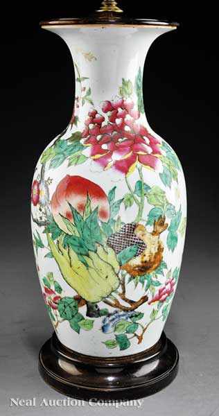 Appraisal: A Chinese Famille Rose Porcelain Baluster Vase boldly enameled to