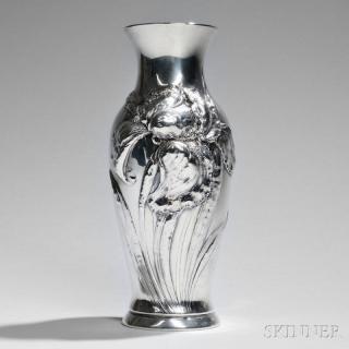 Appraisal: Gorham Art Nouveau Sterling Silver Vase Providence with pre-Martel order