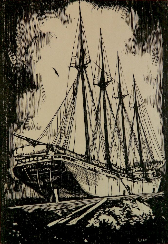 Appraisal: Howard Cook woodcut Howard Cook American - - ''Sea Bird''