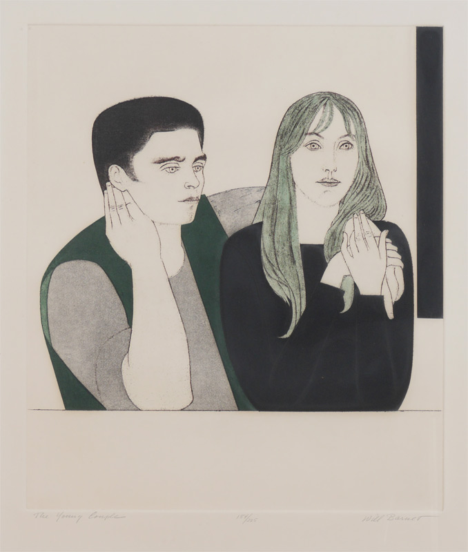 Appraisal: BARNETT Will American - ''Young Couple'' Etching sight size ''