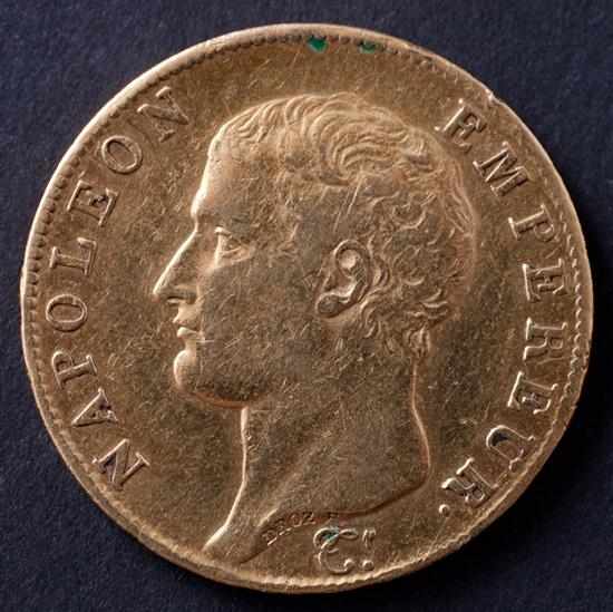 Appraisal: French gold Francs of the Emperor Napoleon -' A l'An