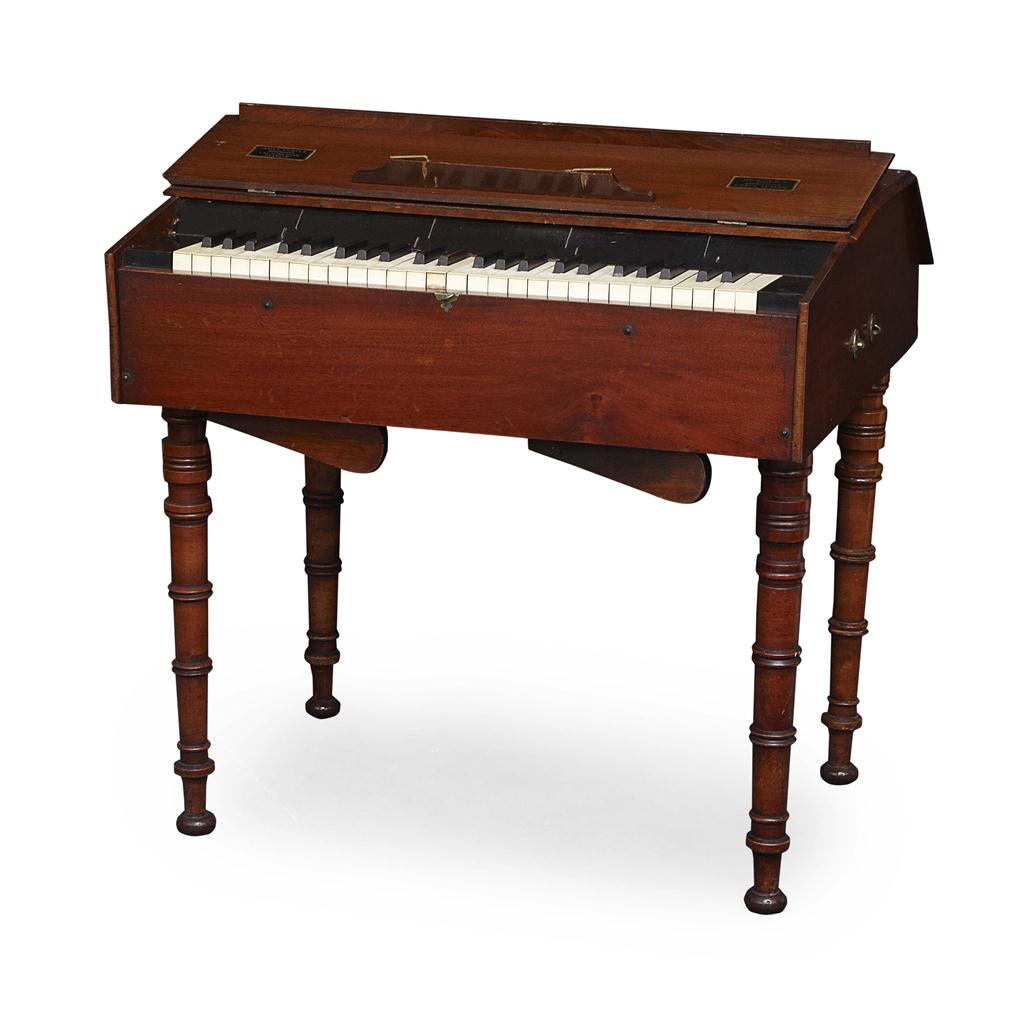 Appraisal: SMALL MAHOGANY CASED PORTABLE PIANO BY JAMES SEMPLE GLASGOW MID