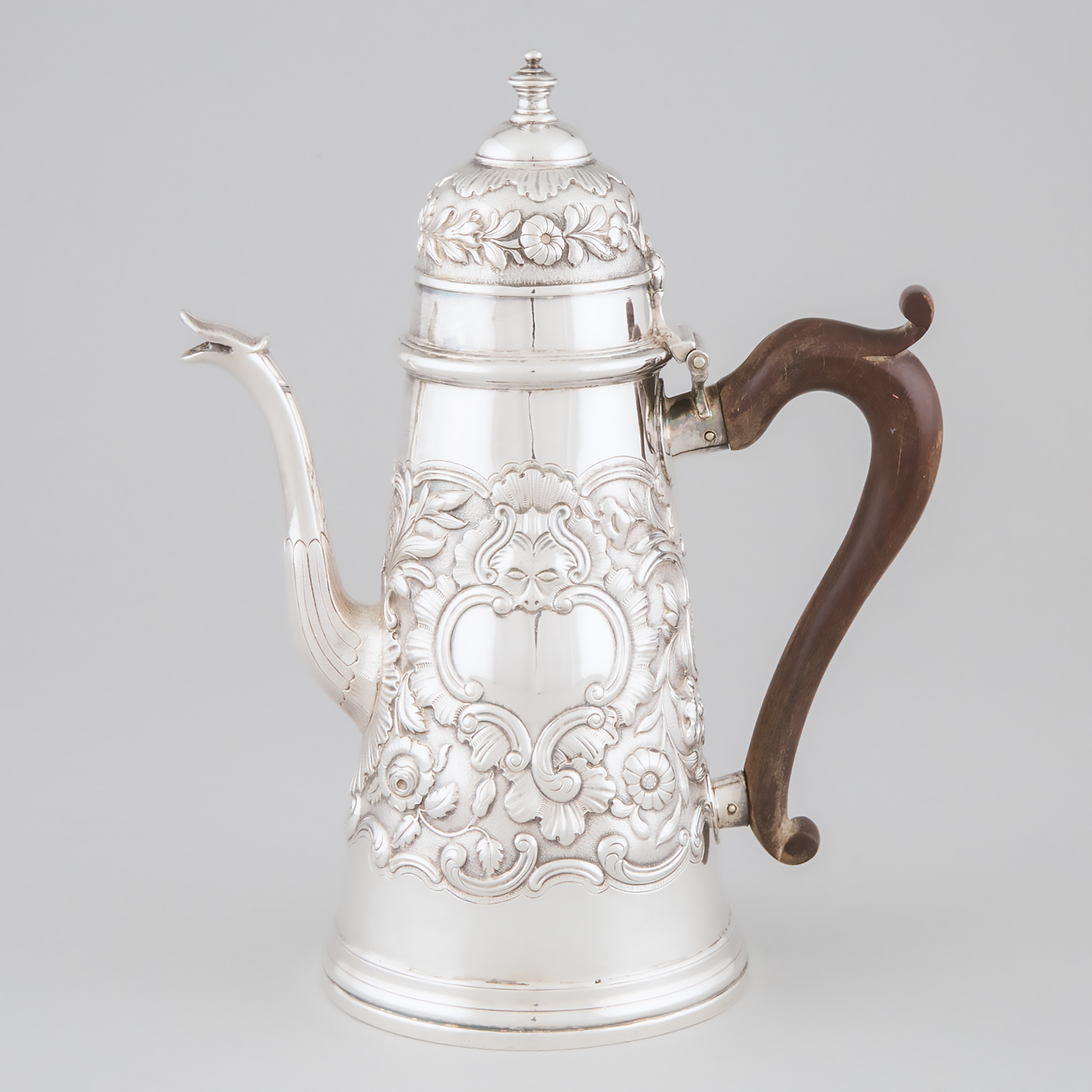 Appraisal: Queen Anne Irish Silver Coffee Pot probably Edward Workman Dublin