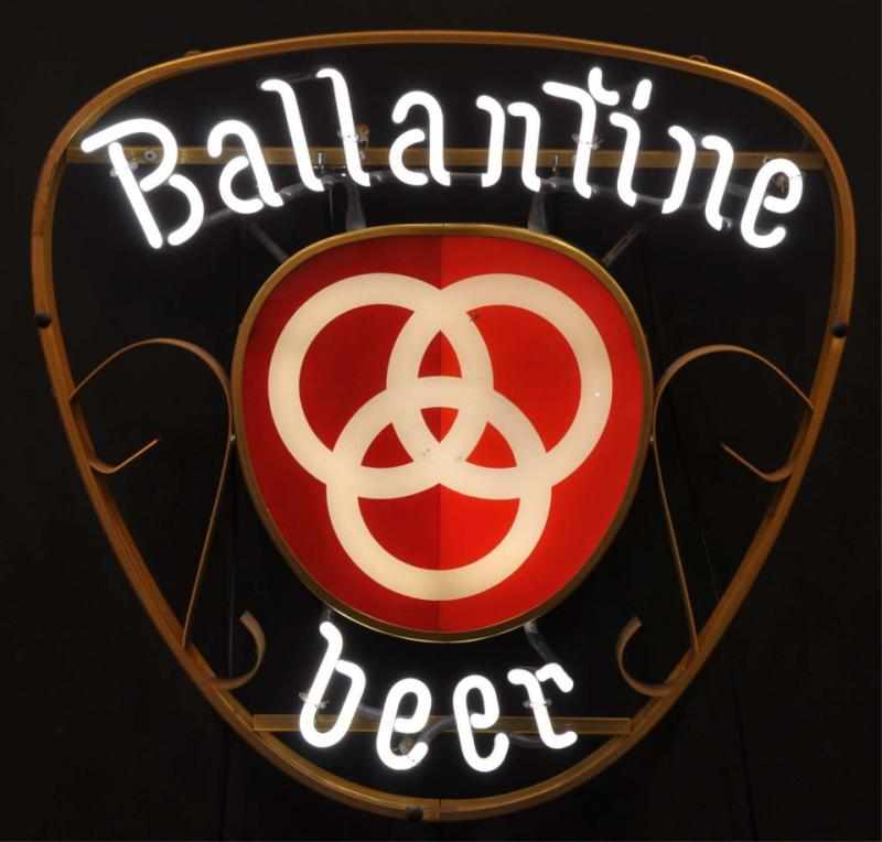 Appraisal: Ballantine -R Box Neon Sign Description s P Ballantine Sons