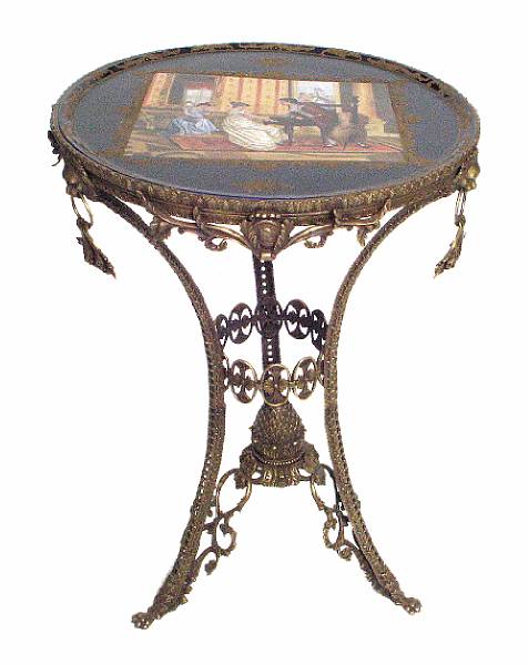 Appraisal: A Louis XV style porcelain table with bronze mount height