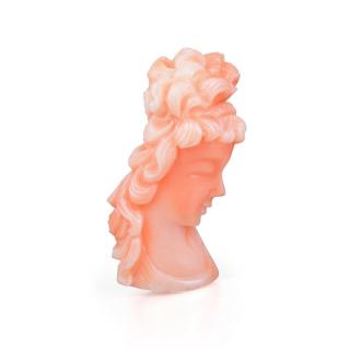 Appraisal: A Carved Coral Bust Carved as a side portrait of