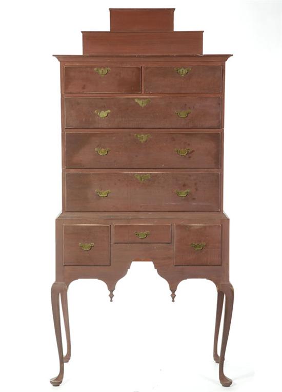 Appraisal: QUEEN ANNE-STYLE HIGH CHEST OF DRAWERS Mark Fry Clark County