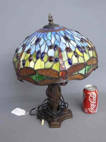 Appraisal: Contemporary leaded glass shade lamp '' Ht shade '' Diameter