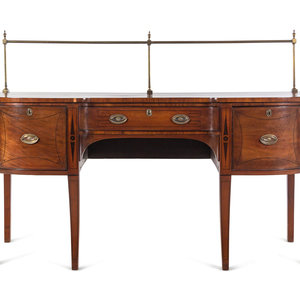 Appraisal: An Irish Regency Inlaid Mahogany Sideboard Circa Height x width