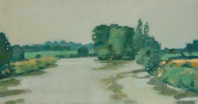 Appraisal: Frederick Hale McDuff American - River banks Oil on canvas