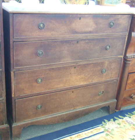 Appraisal: A th century oak large chest of four long graduated