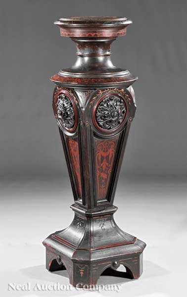 Appraisal: A Fine American Carved Rosewood and Gilt Incised Pedestal c