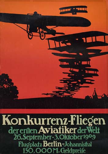 Appraisal: LUCIAN BERNHARD - KONKURRENZ-FLIEGEN x inches Condition B trimmed on