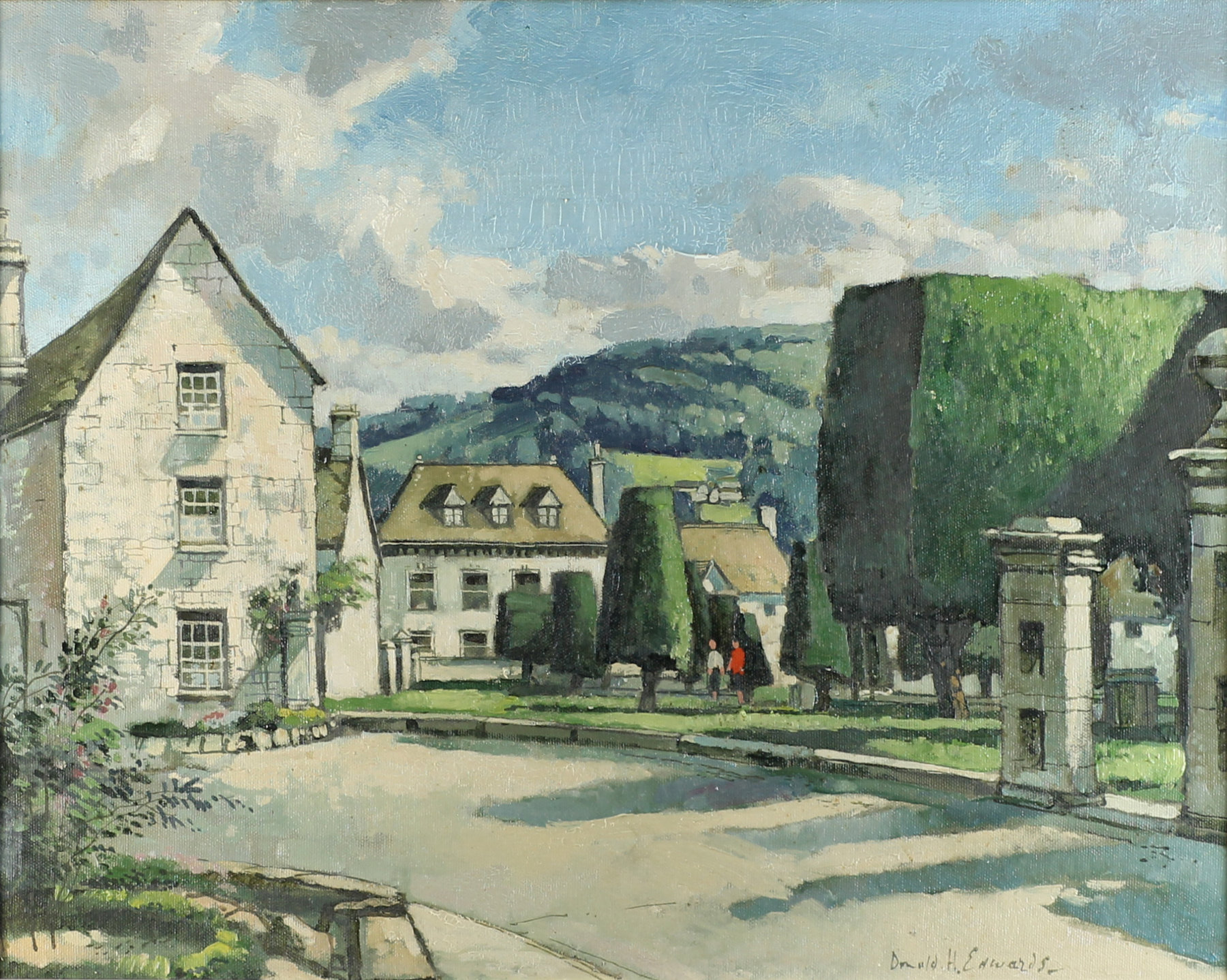 Appraisal: Donald H Edwards Painswick view of the churchyard entrance from