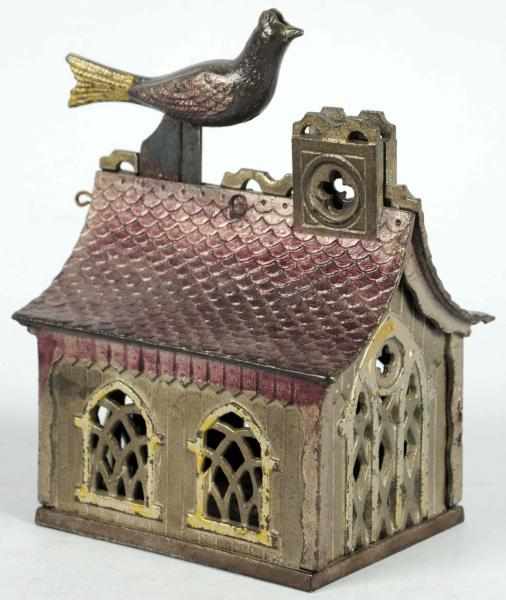 Appraisal: Cast Iron Bird on Roof Mechanical Bank Manufactured by J