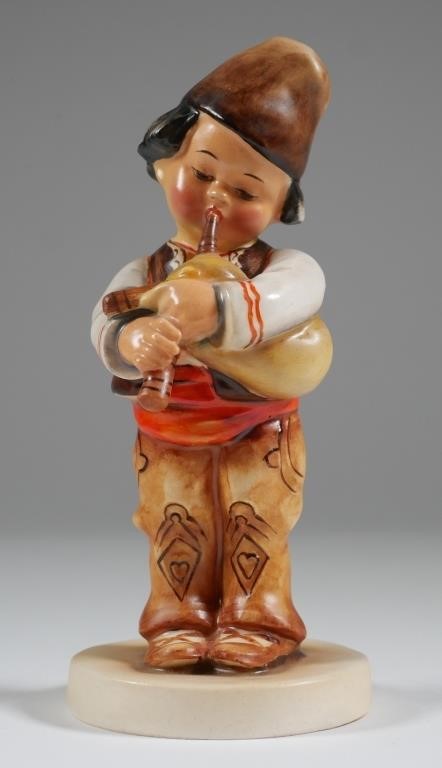 Appraisal: International Hummel Bulgarian Boy Playing Horn No TM Has Bulgarian