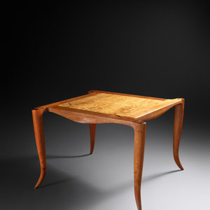 Appraisal: Wendell Castle - Game Table c walnut curly maple signed