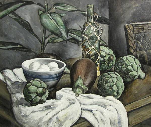 Appraisal: Henry Ernest Schnakenberg American - Still life with artichokes signed