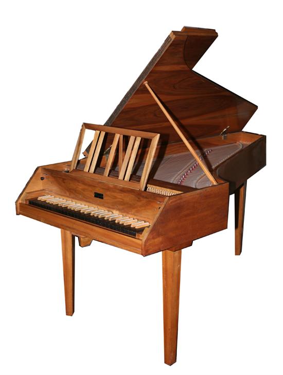 Appraisal: CONTEMPORARY WHITTMAYER WALNUT HARPSICHORD th century Hinged lid opens to