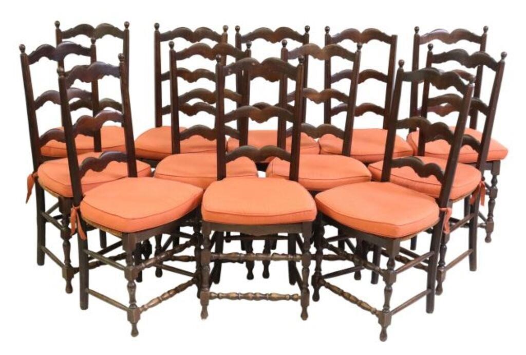 Appraisal: lot of French Provincial dining chairs early th c turned