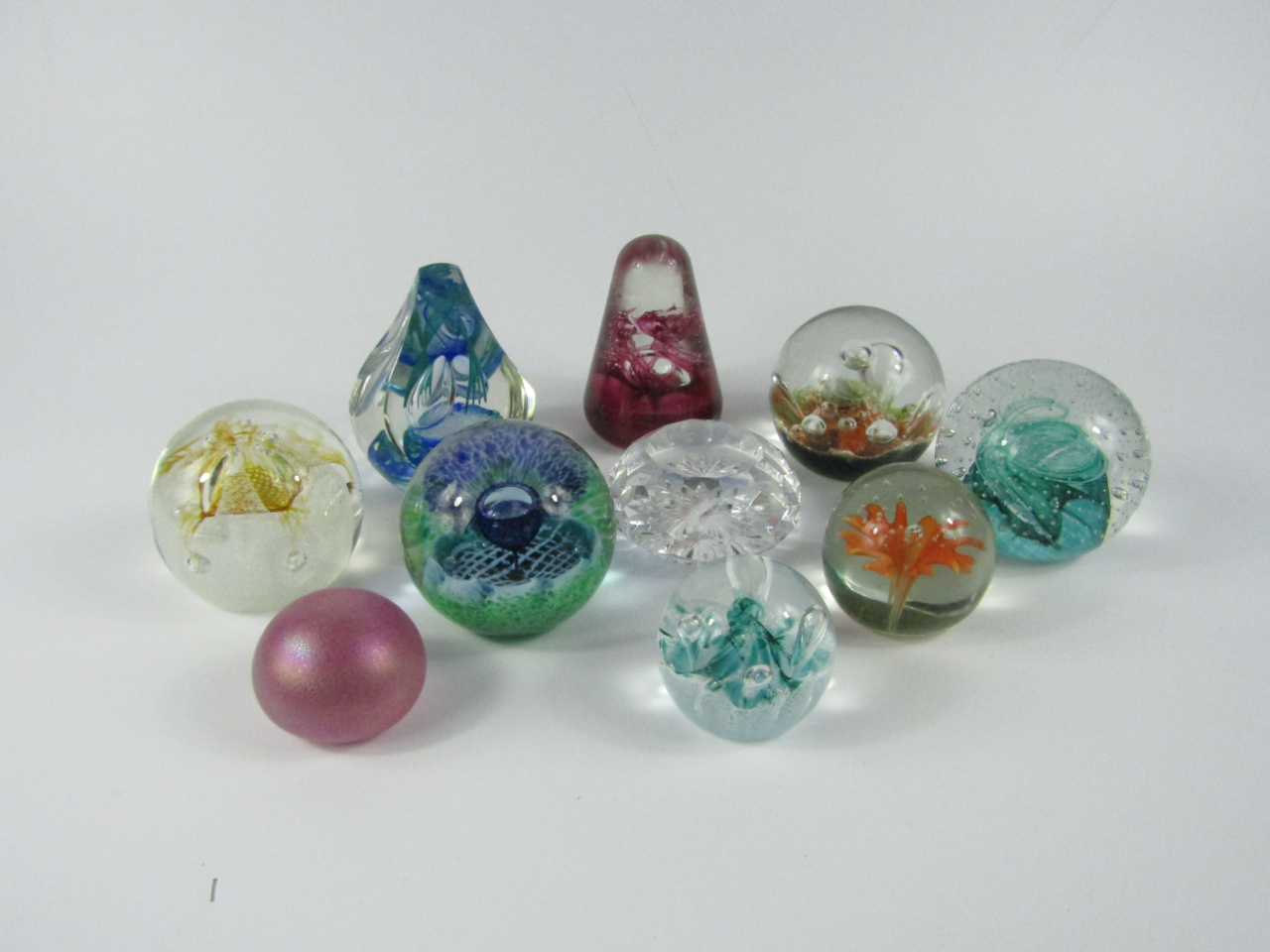 Appraisal: Caithness glass paperweights comprising Cauldron Flower of Scotland Miniature Moonflower