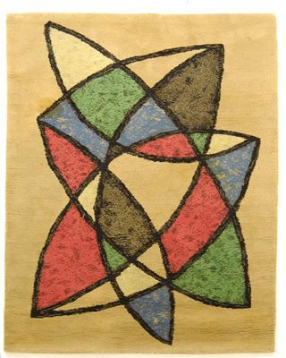 Appraisal: A hand tufted wool rug designed by Jacques Borker circa