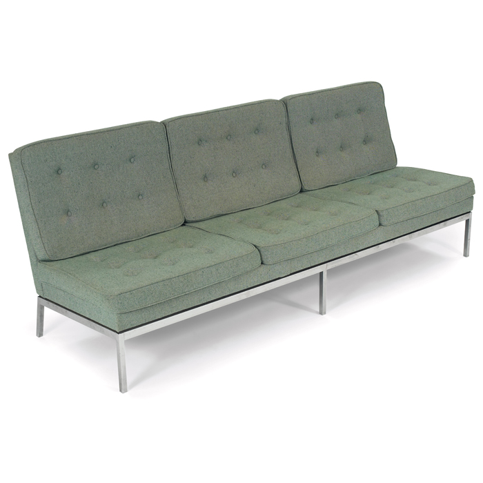 Appraisal: Florence Knoll sofa by Knoll armless form with original light