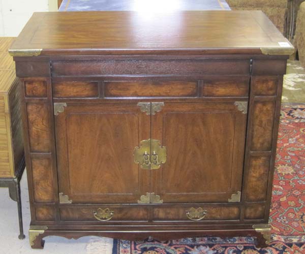 Appraisal: ORIENTAL STYLE MEDIA CABINET attributed to Baker Furniture Co patterned